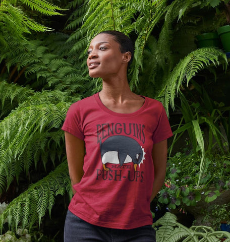 Penguins Hate Push-Ups Women's Scoop Neck T-Shirt