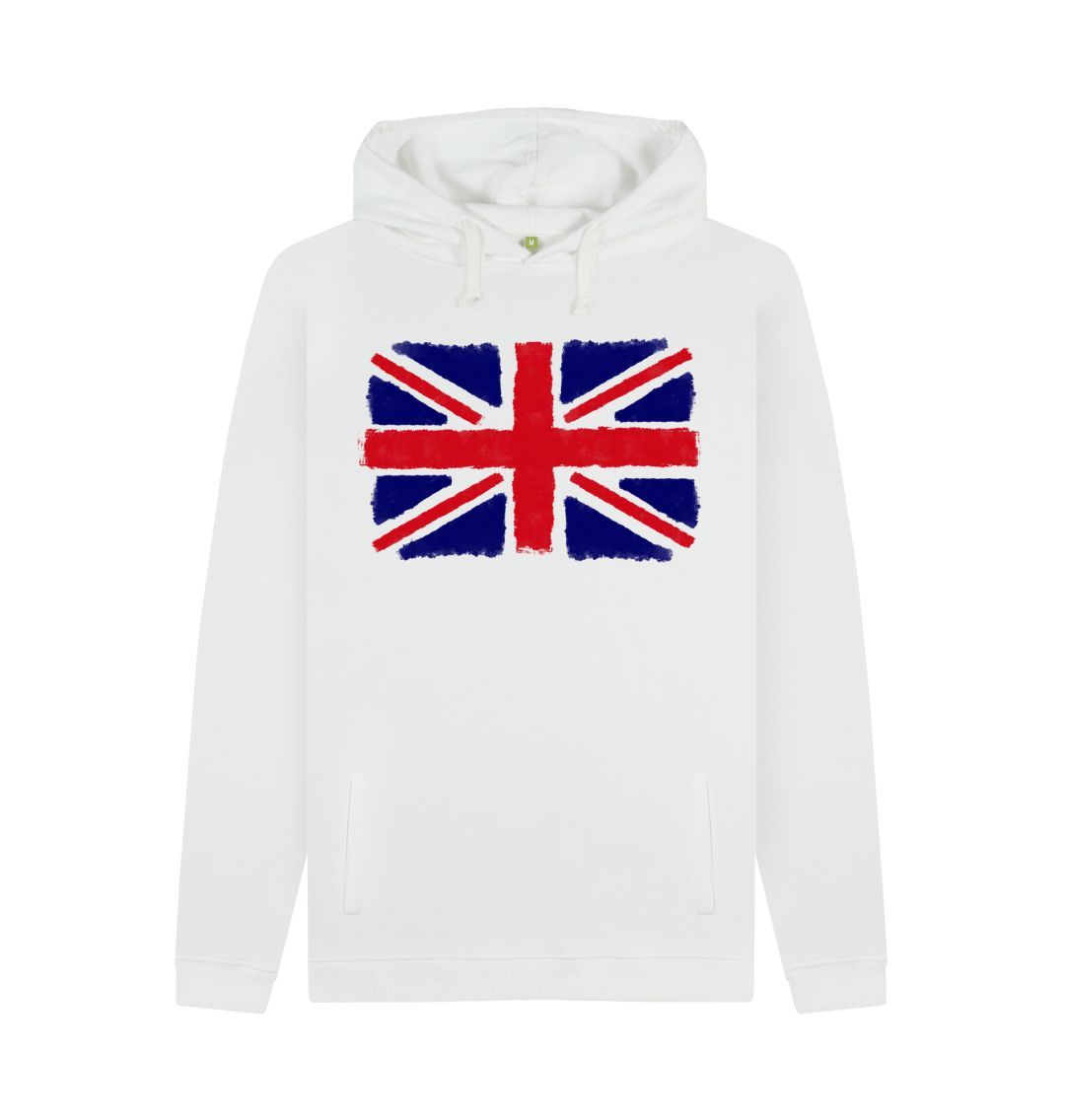 White Union Jack Men's Pullover Hoodie