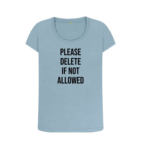 Stone Blue Please Delete Women's Scoop Neck T-Shirt