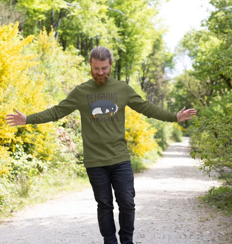 Penguins Hate Push-Ups Men's Crew Neck Sweater