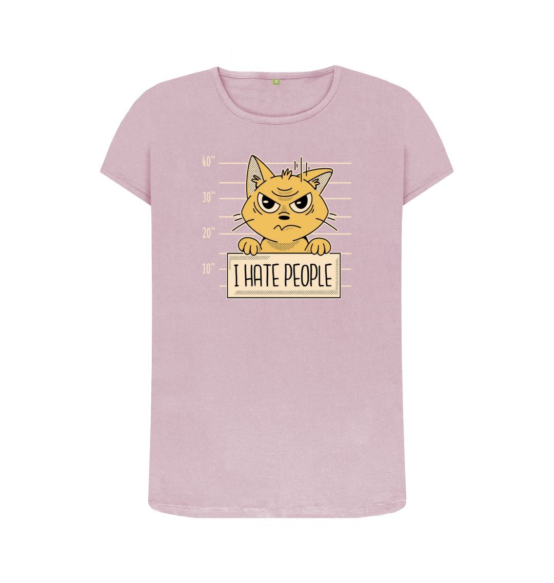 Mauve I Hate People Women's Crew Neck T-Shirt
