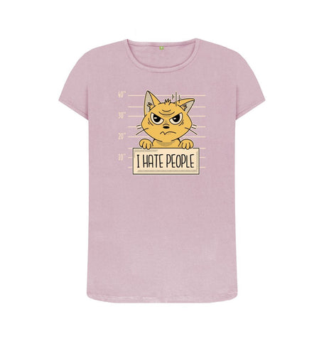 Mauve I Hate People Women's Crew Neck T-Shirt