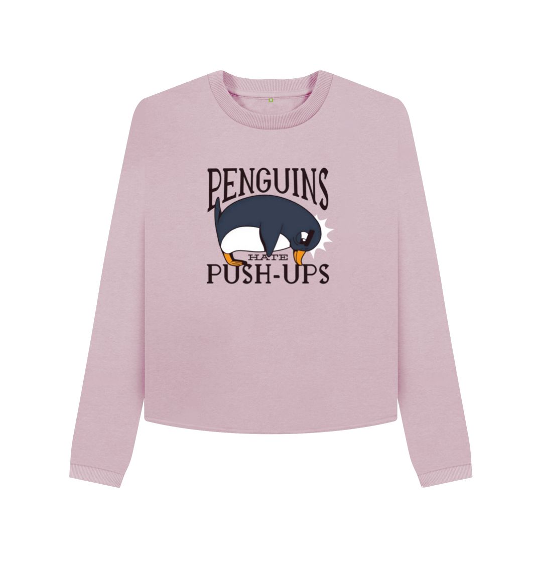 Mauve Penguins Hate Push-Ups Women's Boxy Jumper