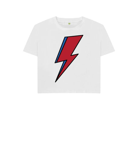 White Lightning Bolt Women's Boxy Tee