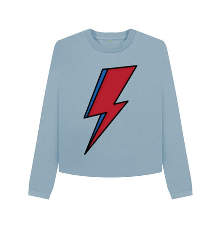 Stone Blue Lightning Bolt Women's Boxy Jumper