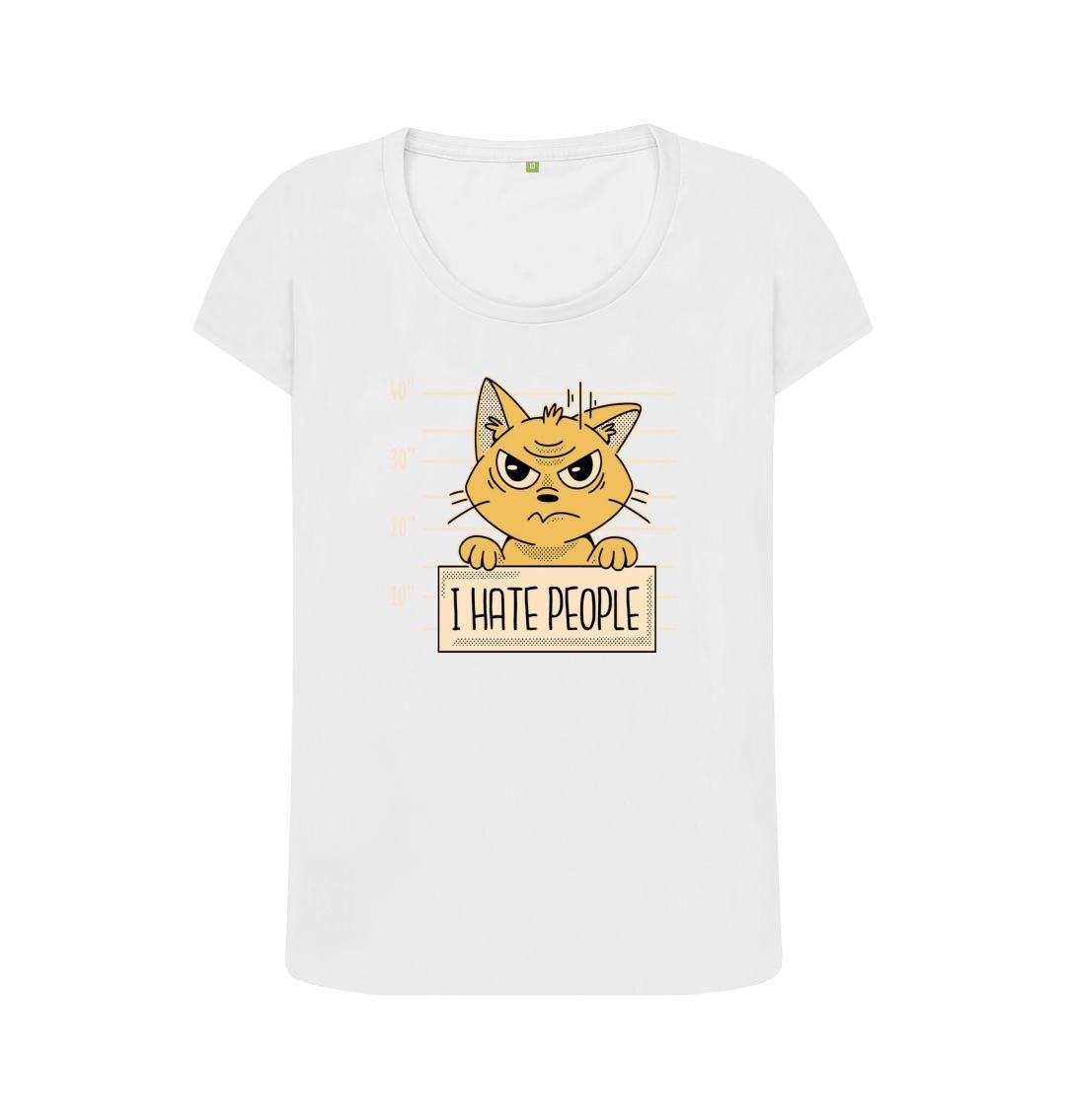White I Hate People Women's Scoop Neck T-Shirt