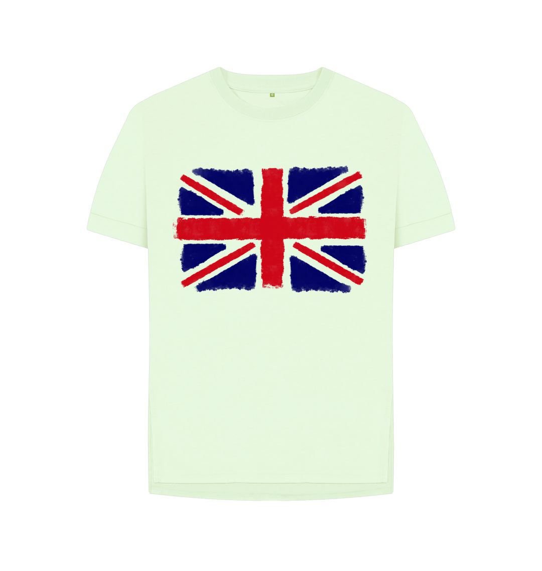 Pastel Green Union Jack Women's Relaxed Fit Tee