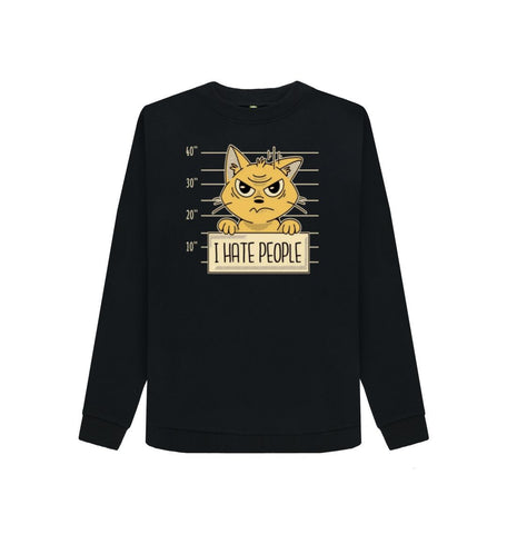 Black I Hate People Women's Crewneck Sweater
