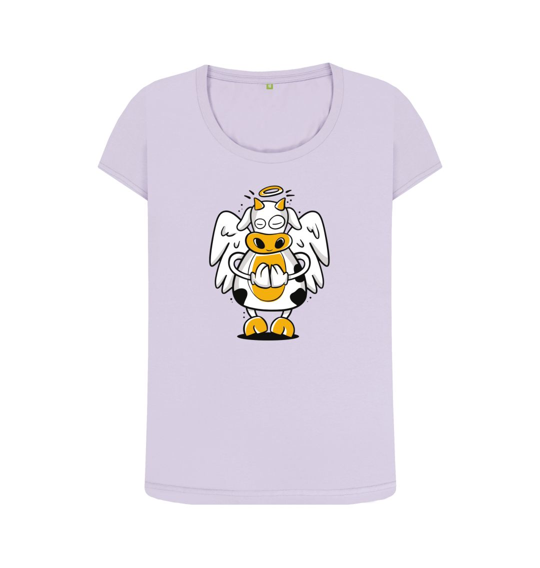 Violet Angelic Cow Women's Scoop Neck T-Shirt