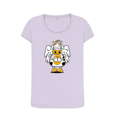 Violet Angelic Cow Women's Scoop Neck T-Shirt