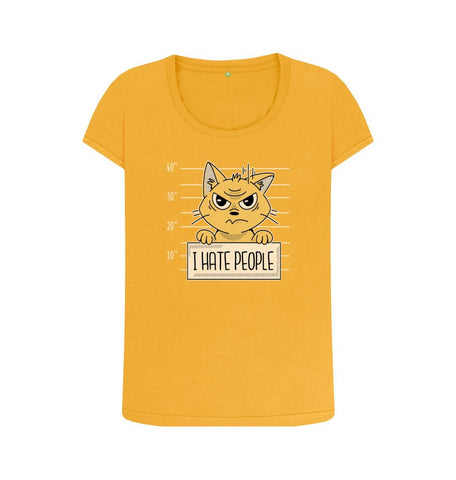 Mustard I Hate People Women's Scoop Neck T-Shirt