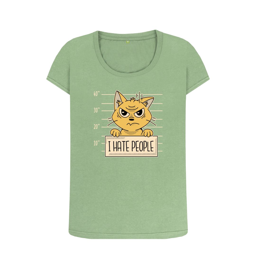 Sage I Hate People Women's Scoop Neck T-Shirt
