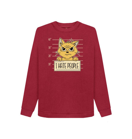 Cherry I Hate People Women's Crewneck Sweater