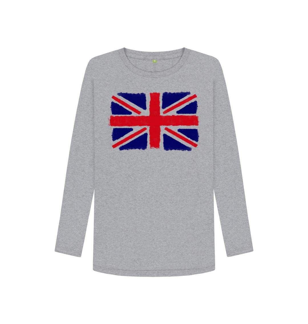 Athletic Grey Union Jack Women's Long Sleeve T-Shirt