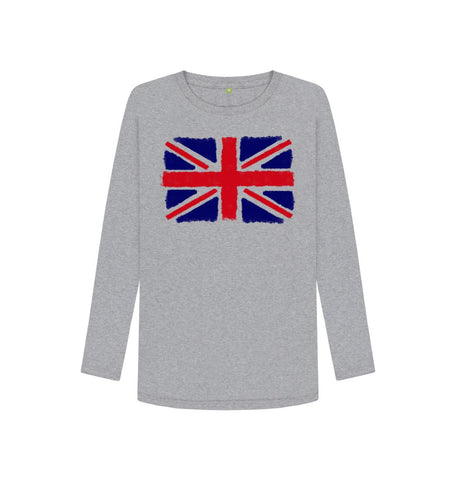 Athletic Grey Union Jack Women's Long Sleeve T-Shirt