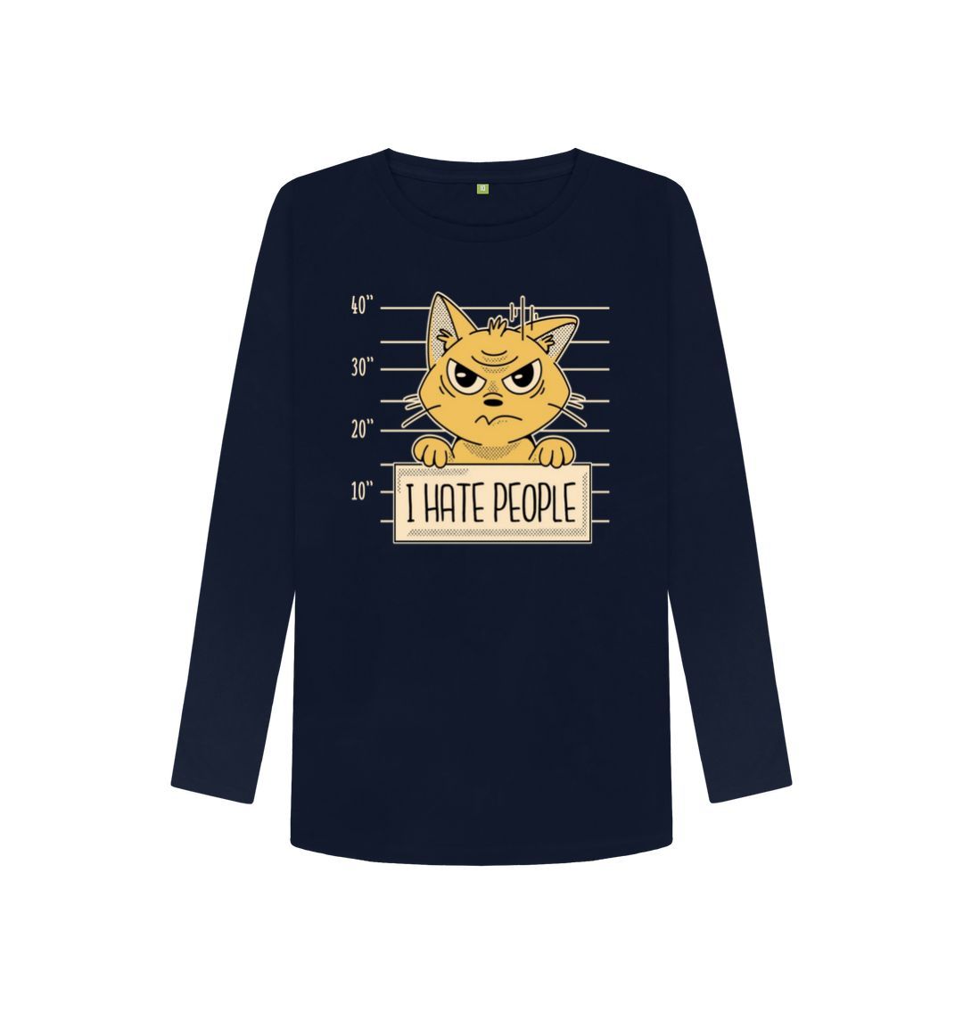 Navy Blue I Hate People Women's Long Sleeve T-Shirt