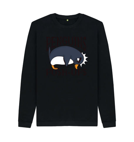 Black Penguins Hate Push-Ups Men's Crew Neck Sweater