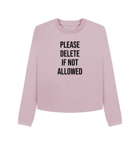 Mauve Please Delete Women's Boxy Jumper