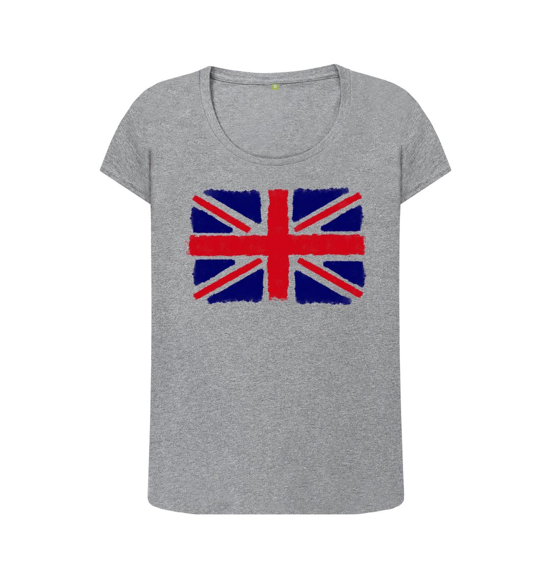 Athletic Grey Union Jack Women's Scoop Neck T-Shirt