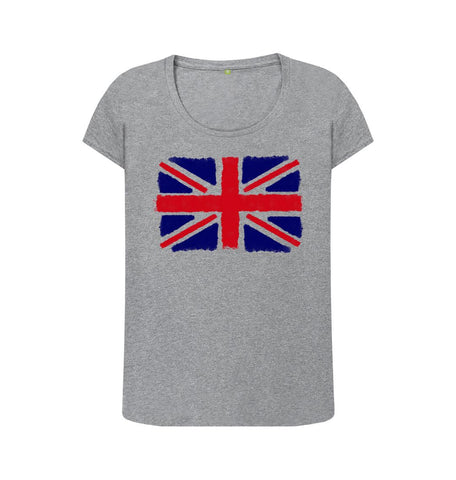 Athletic Grey Union Jack Women's Scoop Neck T-Shirt