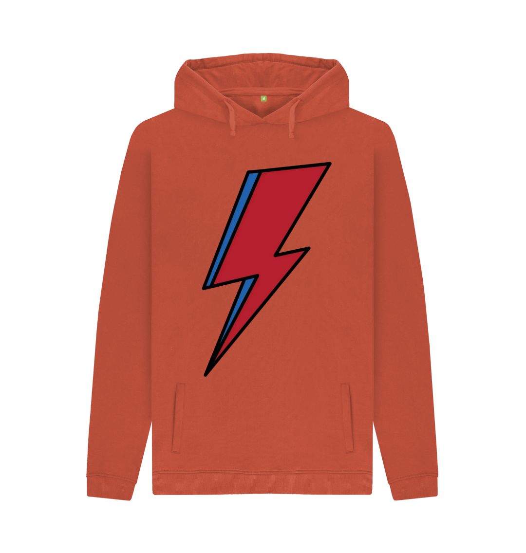 Rust Lightning Bolt Men's Pullover Hoodie