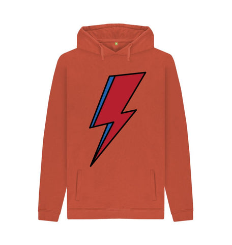 Rust Lightning Bolt Men's Pullover Hoodie