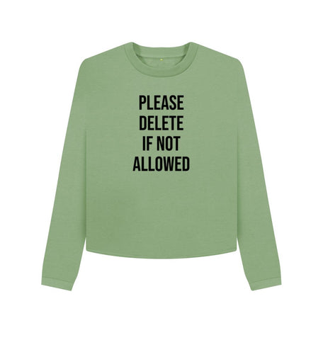 Sage Please Delete Women's Boxy Jumper