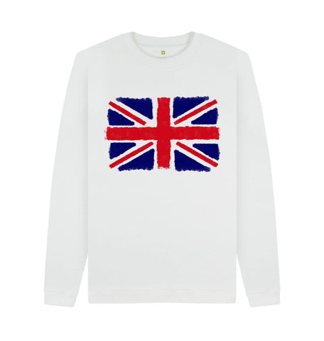 White Union Jack Men's Crew Neck Sweater