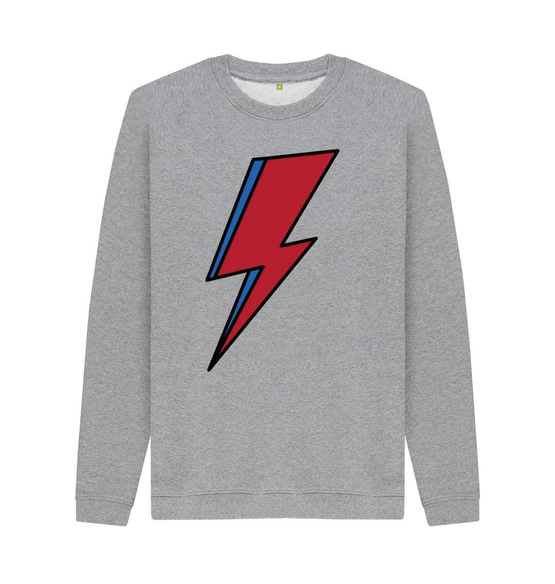 Light Heather Lightning Bolt Men's Crew Neck Sweater