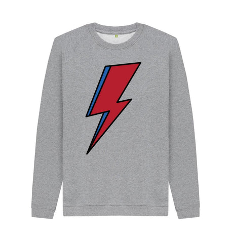 Light Heather Lightning Bolt Men's Crew Neck Sweater