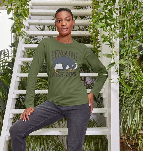 Penguins Hate Push-Ups Women's Long Sleeve T-Shirt