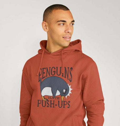 Penguins Hate Push-Ups Men's Pullover Hoodie